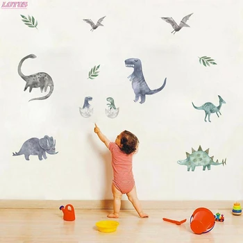 3d Dinosaur Wall stickers Hjem Indretning Tegnefilm Stue Jurassic Periode dyreprint Decal Til Væg Udsmykning Kunst Vægmaleri Klistermærker