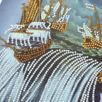 3D-DIY Krystal Diamant Broderi Havet Båd Diamant Malerier Specielt Formet Smuk Zeeschildpad Diamant Mosaik Fotos