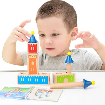 3D Dream Castle byggesten Toy Træ at Ændre Samle Konstruere Blok Legetøj Montessori Tidlig Pædagogisk Opbygning af Spillet Xmas