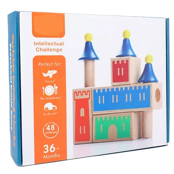 3D Dream Castle byggesten Toy Træ at Ændre Samle Konstruere Blok Legetøj Montessori Tidlig Pædagogisk Opbygning af Spillet Xmas