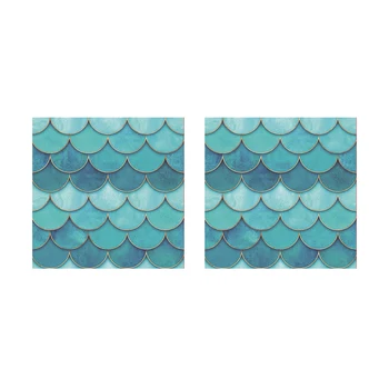 3D Fisk Skala Mønster Wall Sticker Aftagelig Vandtæt til Stue, Badeværelse, boligindretning L9