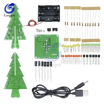3D-Flash LED juletræ DIY Kit 3 Farver, Rød/Grøn/Gul Kredsløb Kit Elektroniske Suite Ferie Indretning Kredsløb Kit