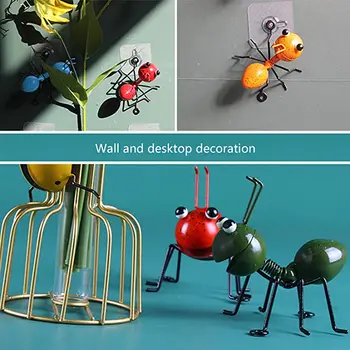 3D Home Smedejern Ant Ornamenter Fe Haven Metal Ant Figur Ornamenter Udsmykning til Udendørs Have med Græsplæne Gård Dekoration