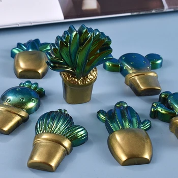 3D Kaktus Nøgleringe Crystal Epoxy Harpiks Skimmel Håndlavet Vedhæng Dekorationer Silicone Mould DIY Håndværk Støbning Af