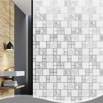 3D Kreative Mosaik Glas Klistermærker Matteret Uigennemsigtig Badeværelse Home Decor Selv Soveværelse Stue Vindue Privacy Protection 30-90cm