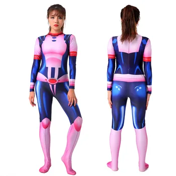 3D Kvinder, Piger Boku ikke Helt den Akademiske verden OCHACO URARAKA Cosplay Kostume Min Helt den Akademiske verden Zentai Bodysuit Bold Passer Buksedragt