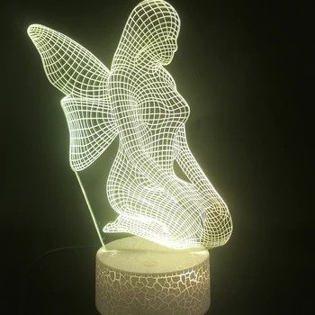 3D-Lampe Engle Butterfly Feer Smuk Gave til Piger Touch Sensor 7 Farve med Fjernbetjening Atmosfære Usb-Led Nat Lys Lampe