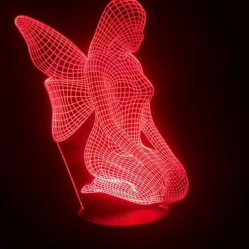 3D-Lampe Engle Butterfly Feer Smuk Gave til Piger Touch Sensor 7 Farve med Fjernbetjening Atmosfære Usb-Led Nat Lys Lampe
