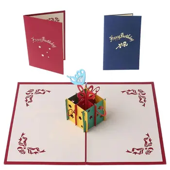 3D-Op Lykønskningskort Butterfly Hule Candy Box Fødselsdag, Jul, Tak