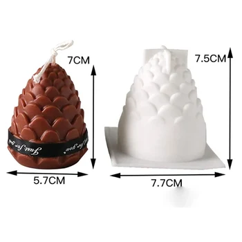 3D Pine Cone Lys Silikone Forme Hjemmelavet Diy Smykker Design Fondant Sæbe Soja form til Håndværk Voks Stearinlys Gør Forsyninger