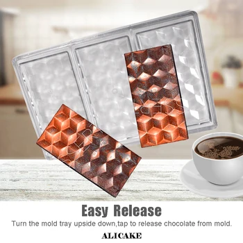 3D Polycarbonat Chokolade Forme Tyk Bakke fødevaregodkendt Hårdt Formen for Chokolade Bar Forme Form Bageren Bage Formen Wienerbrød Værktøjer