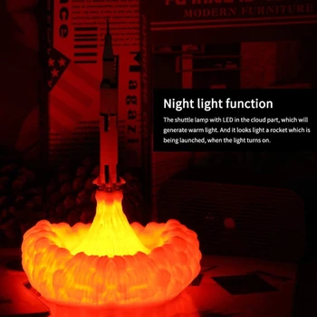 3D Print Space Shuttle Lampe Genopladelige Nat Lys til Rum-Elskere Moon Lamp som Værelse Dekoration ，Månen lamper I Nat