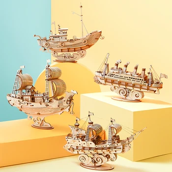 3D Træ-Puslespil Spil Båd & Skib Model Legetøj til Børn Piger Dreng, Fødselsdag, Gave, Uddannelsesmæssige Træ Legetøj Diy LegoINGLYS