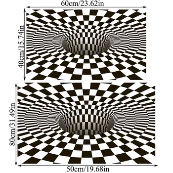 3D-Vortex Illusion Tæppe Hvirvel Print Optisk Illusion Områder Tæppe Tæppe-Gulvtæppe Pad skridsikker Dørmåtte Måtter til Hjemmet