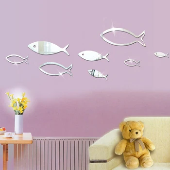 3D-Wall Stickers Små Fisk Wall Sticker Til Kids Rooms Hjem Væg Udsmykning DIY Køleskab Klistermærker Decal Art Room Dekoration