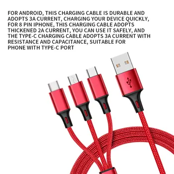 3i1 Data USB-Kabel til iPhone, Hurtig Oplader Oplader Kabel Til din Android telefon type c xiaomi huawei Samsung Oplader Ledning Til iPad
