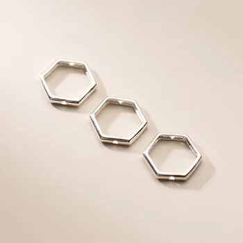 3PCS 925 Sterling Sølv Sekskantede Form Rammen for Perler DIY Armbånd Halskæde fremstilling af Fine Smykker at Finde