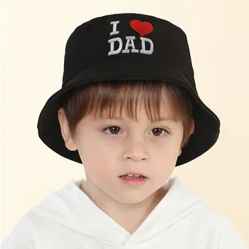 3pcs Nye Børn Bucket Hat, som jeg ELSKER FAR Sommer Fn ' s Hat til Dreng Piger Udendørs Rejse Casual Love Heart Panama Bob Hat Kids