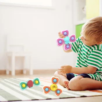 3pcs Roterende Toy Is Tegnefilm Roterende Suge Toy sugekop Roterende Baby Børns Interaktive Spil Kids Legetøj Игрушки
