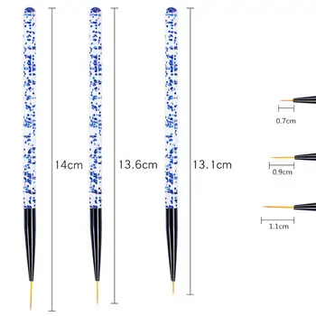 3PCS/Set Professionelt Liner Maleri Pen Nail Art Nail Art Pensel UV Gel Pen, Pensel Art Salon Brug i Hjemmet Gel Negle Børste Holdbare Nye