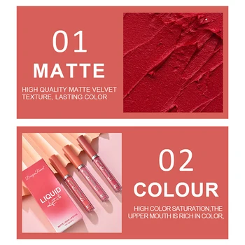 3PCS/Set Velvet Matte Lip Gloss Vandtæt Naturlige Fugtgivende Let At Bære Langvarig Fugtgivende Makeup, Lip Gloss