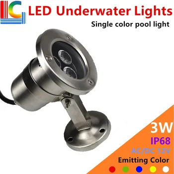 3W 9W LED Swimmingpool lamper 304 rustfrit stål IP68 undervands lys 12V 24V Spotlight swimmingpool dekoration Landskab belysning
