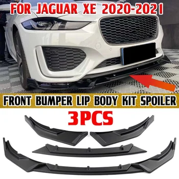 3x XE Bil Forreste Kofanger Splitter Læbe Spoiler Diffuser Vagt Dække Trim Body Kit Hage Kofanger Læbe Trim For Jaguar XE 2020-2021