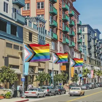 3x5/1.9x2.95ft Gay-Flag Biseksuelle Ikke-binære Philadelphia Lesbiske Rainbow Flag Fremskridt Stolthed Rainbow Flag Med Messing Øskner #1