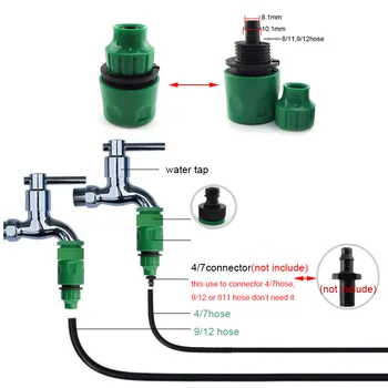 4/7 mm Micro Drop Kits Automatiske havevanding Micro Sprinklere System Justerbar drypvanding Plante Vand Irrigazione