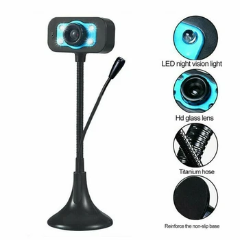 4 LED USB 2.0 Kamera, Bærbar PC, Webcam Med støjdæmpende Mikrofon Støtte WindowsXP2 Og Over/ Vista/ Win7