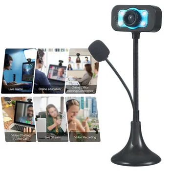 4 LED USB 2.0 Kamera, Bærbar PC, Webcam Med støjdæmpende Mikrofon Støtte WindowsXP2 Og Over/ Vista/ Win7