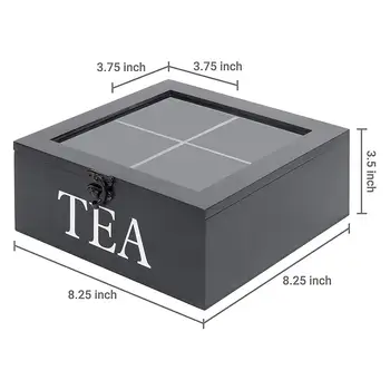4 Rum Træ Te Box Te Taske Opbevaring Holder Arrangør for køkkenskabe