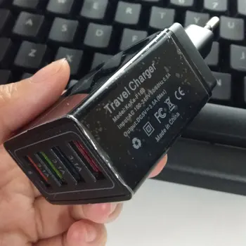 4 USB-3A Mobiltelefon Oplader til Hurtig Opladning af Bærbare Væggen Mobil Oplader Flammehæmmende Slip Modstand Tablet