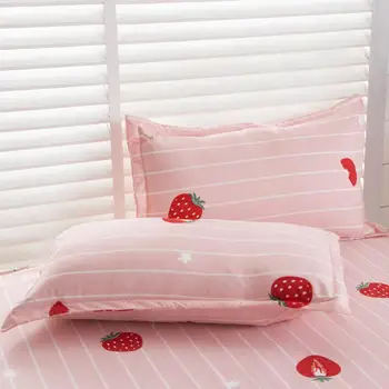 40 Pink Farve Talsmanden Dække Sengetøj Sæt til Børn Queen Size Seng Ark Sæt Jordbær Trykt Kids Bedding Sengetøj