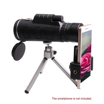 40X60 Teleskop Monokulare Monokulare Kikkert Klar Svage Night Vision Lomme Teleskop med Smart Telefon Holder til Camping