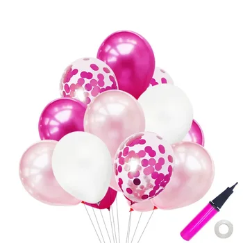 42pcs/sæt 12 tommer Gennemsigtige Konfetti Latex Luft Helium-Balloner Buket Med Pumpe Bryllup, Baby Shower, Fødselsdag Part Dekorationer