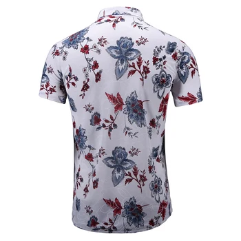 45KG-120KG Sommeren Blød kortærmet Blomster Shirts med Knap Ned Elasticitet Sociale Hawaii Blomster Shirt Plus Størrelse 5XL 6XL 7XL