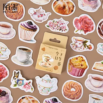 46pcs/pack Kage, Dessert-Drink Stil Klistermærker Til etiketter Dagbog Papirvarer Album Tidende Planlæggere