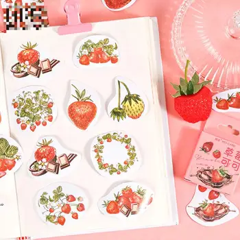 46sheets/sæt Mærkaten Sæt Jordbær, Kakao Serie Diy Søde Klistermærker Ins Stil Scrapbooking Papirvarer Kunst Forsyninger