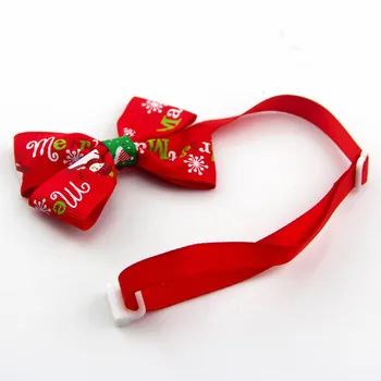 #48 Mode Custom Hund Krave Nylon Print Personlig Jul Pet Krave Nylon Bow Tie Krave Med Justerbar Pet Sløjfeknude Krave