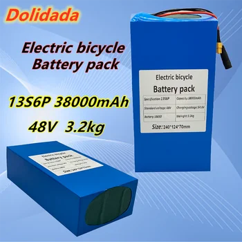 48V 38ah 13s6p Lithium Batteri 48v 38000mAh 2000W el-cykel batterier Bygget i 50A BMS