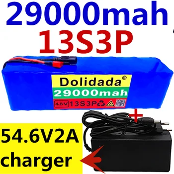 48v lithium-ion-batteri 48v 29Ah 29000mah 500w 13S3P Lithium-ion-Batteri Pack Til 54.6 v E-cykel El-cykel, Scooter +Oplader
