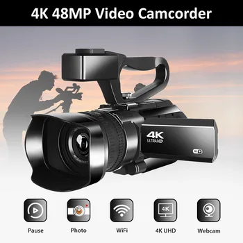 4K Video-Camcorder 48MP WIFI 30X Digital Zoom Ultra HD Touch-Skærm, Fotografering, Digitale Video Kamera til YouTube Blogger