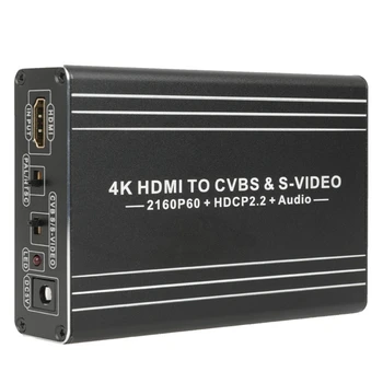 4K60HDMI til AV+SVIDEO HD til CVBS Fjerne HDCP2.2 Støtte HDMI2.0B,HDMI TIL CVBS & S-VIDEO --2160P60 ,EU Stik