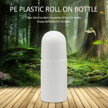 4stk 50 ml Roll On Flaske Med Roller Deodorant Container Genanvendelige Aromaterapi Æteriske Olie Bærbare Parfume Tomme Genpåfyldelige