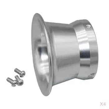 4stk 50mm Motorcykel Horn luftfilter Cup For 24mm 26mm 28mm 30mm Carb Interface Sølv