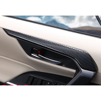 4stk ABS Carbon Fiber Bil Inderste Panel, Panel, Armlæn Dække Trim dørhåndtag Dække Trim For Toyota RAV4 2019 2020