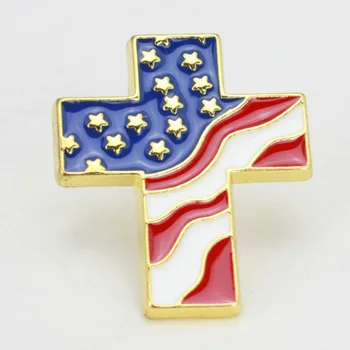 4stk Amerikanske Flag på Tværs Formet Revers Pin-Metal Badge Zink Legering Kostume Tilbehør
