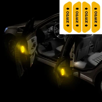 4stk Bil, Dør Sikkerhed Advarsel Mark ÅBNE Reflekterende Klistermærker til Volkswagen VW Golf 4 6 7 GTI Tiguan Passat B5 B6 Jetta Polo MK5
