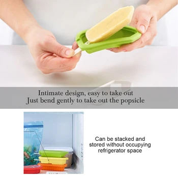 4stk fødevaregodkendt Is Popsicle Mould Silikone Non-giftig Popsicle Is Skimmel Innovative Søde Hjemmelavet Stick Is
